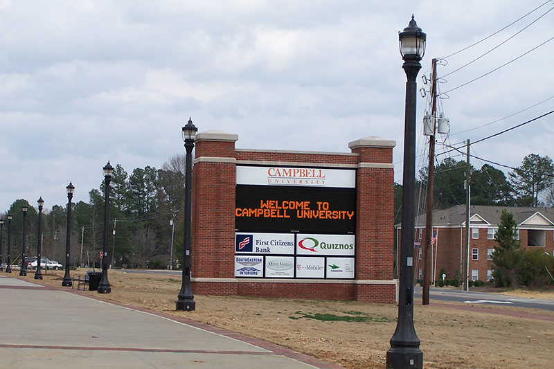 K445 Sol-Lux Installation Photo on The Belmont Prestressed Spun Concrete Pole at Campbell University